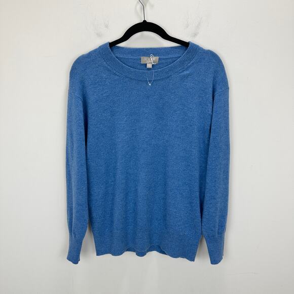 NEW J.Crew Cashmere Relaxed Crewneck Sweater Oversized Heather Twilight XXS - Picture 5 of 12